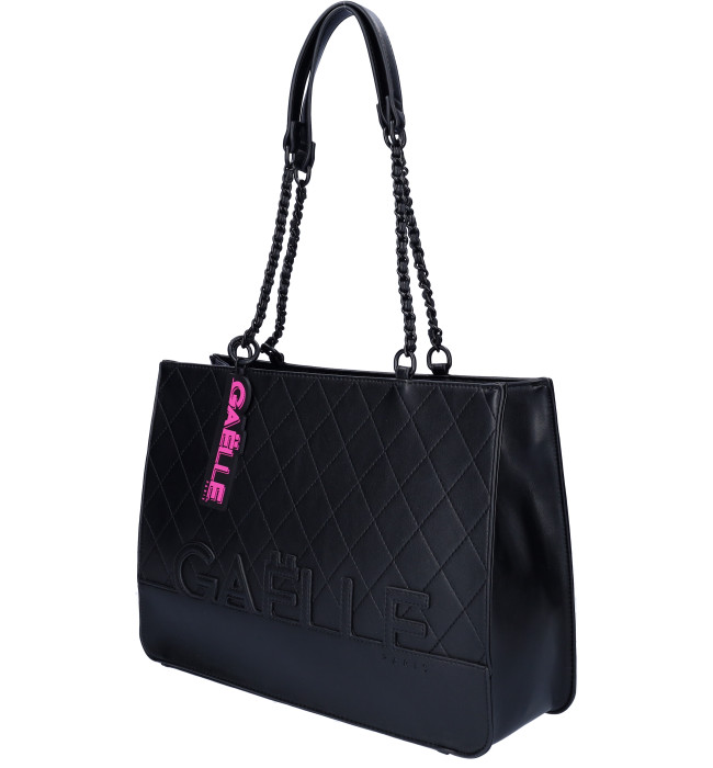 Valentino by mario valentino licia quilted tote bag with chain handle detail in black hot sale