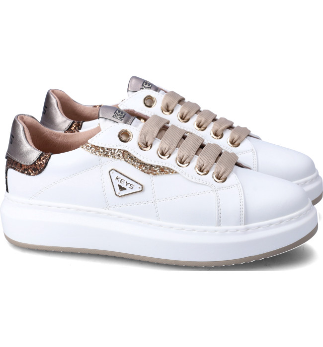 Keys sneakers donna whi-gold